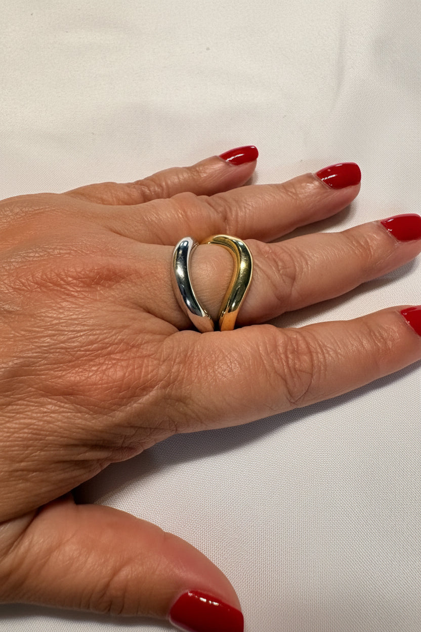 Golden & Silver Flow Ring