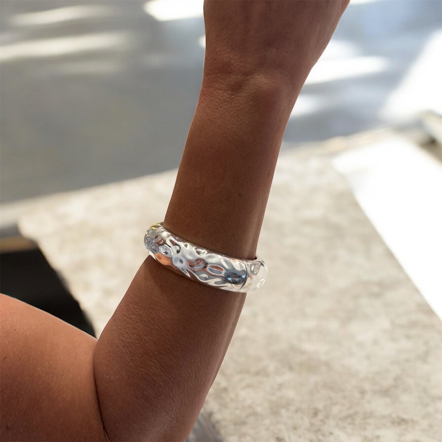 Silver pattern bracelet