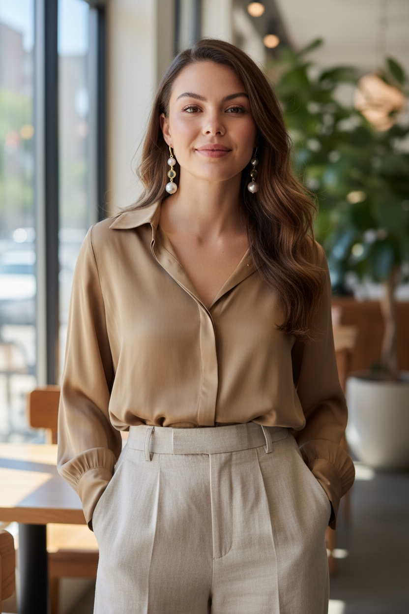 Triple pearl drop earrings