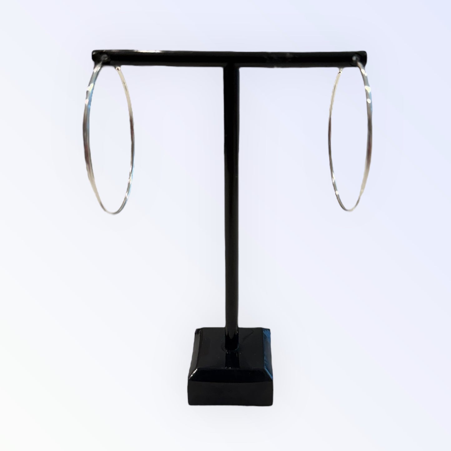 Rhodium hoop earrings