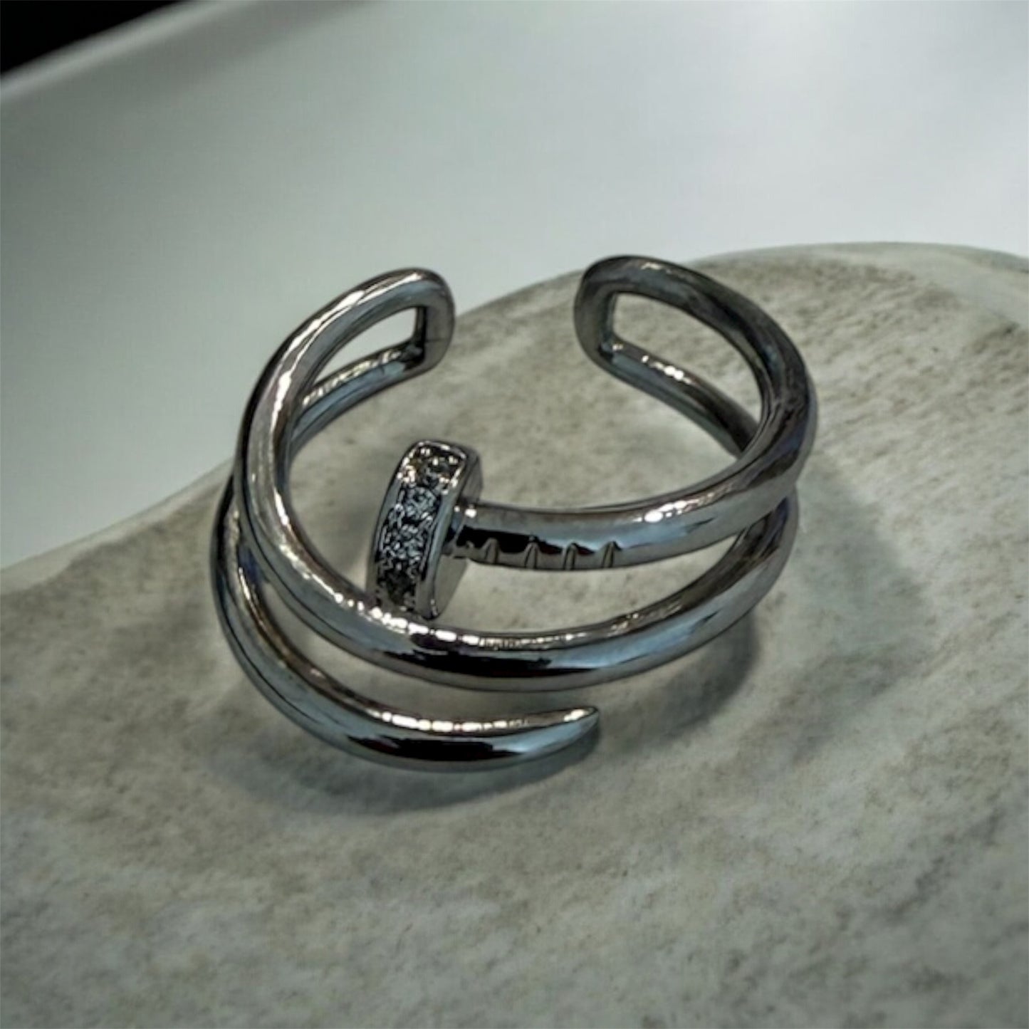 Silver nail ring