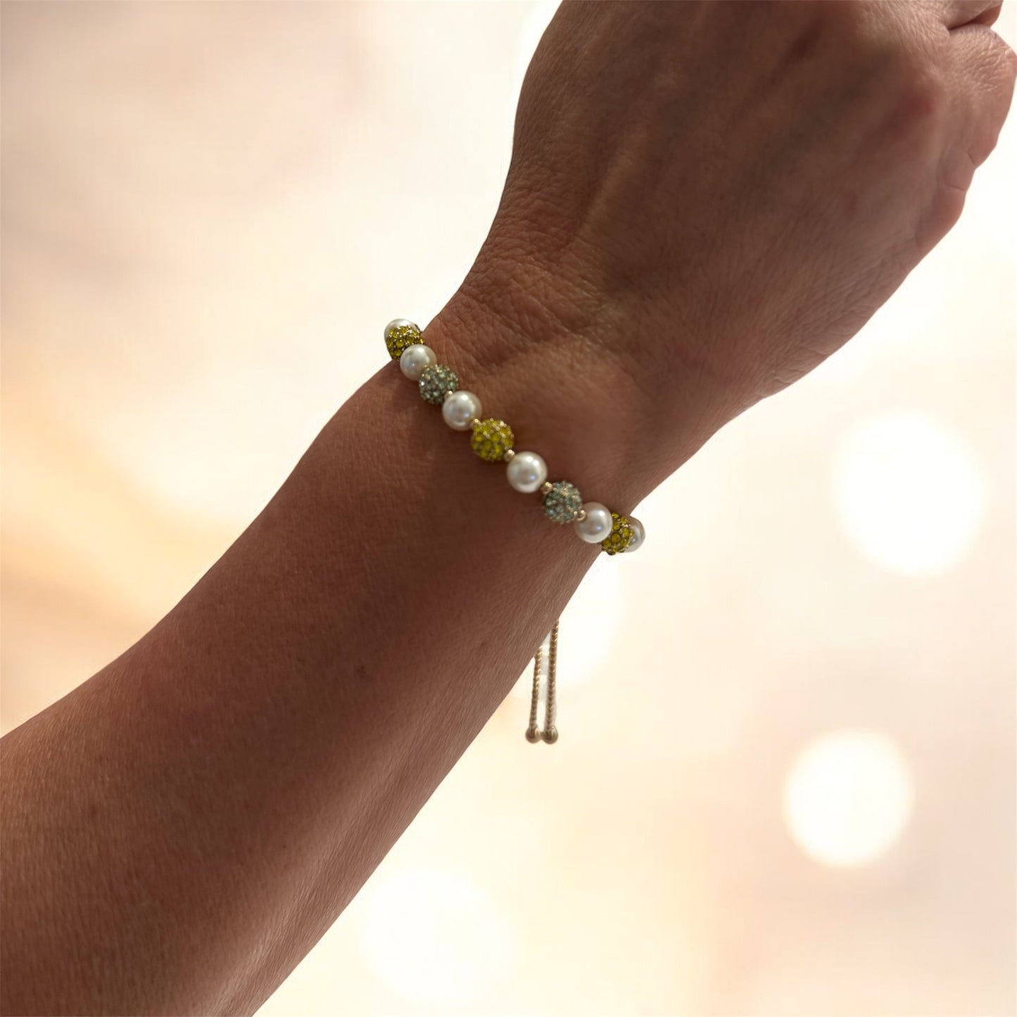 Pearl & green harmony bracelet