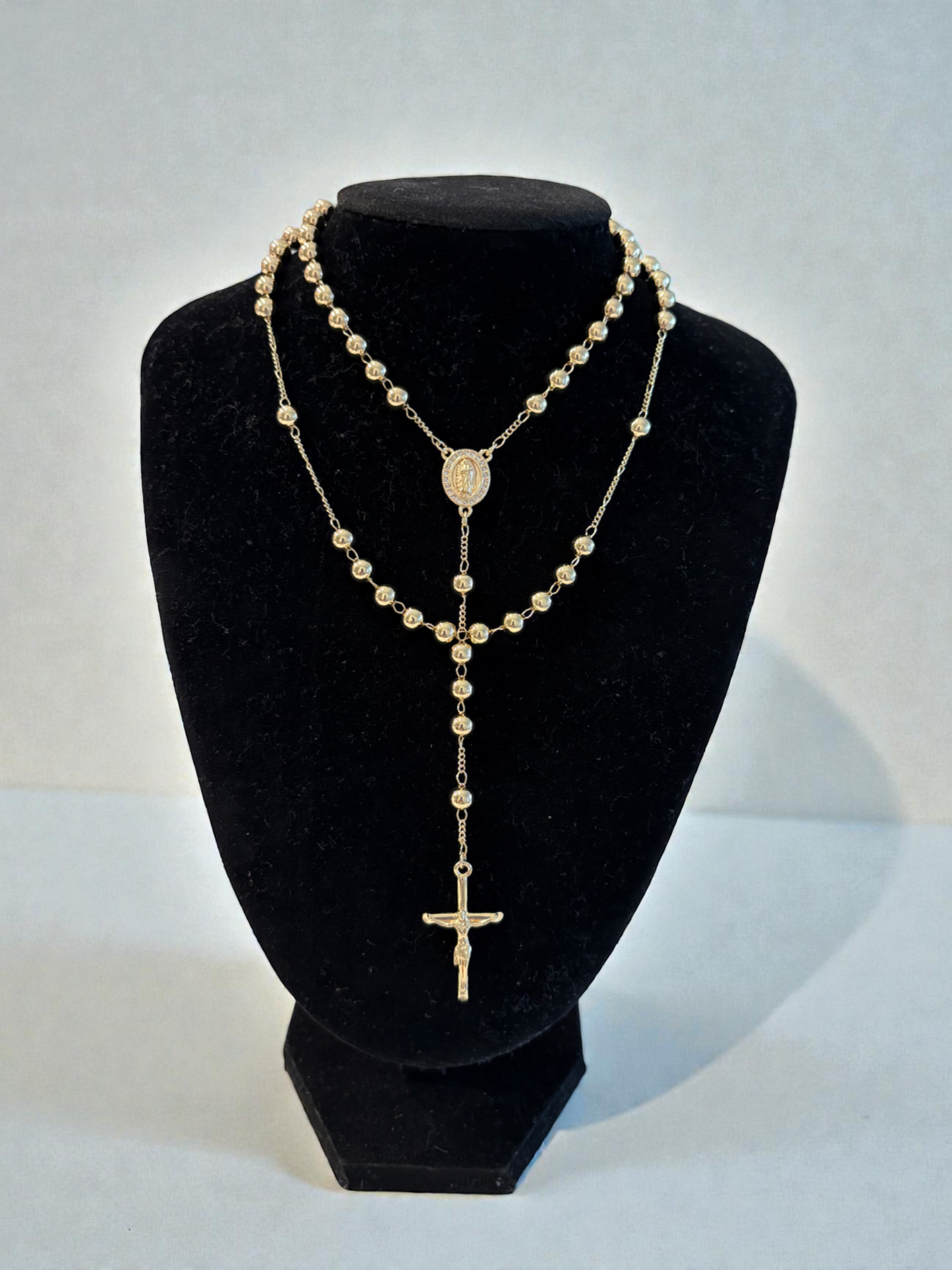 Divine gold rosary necklace