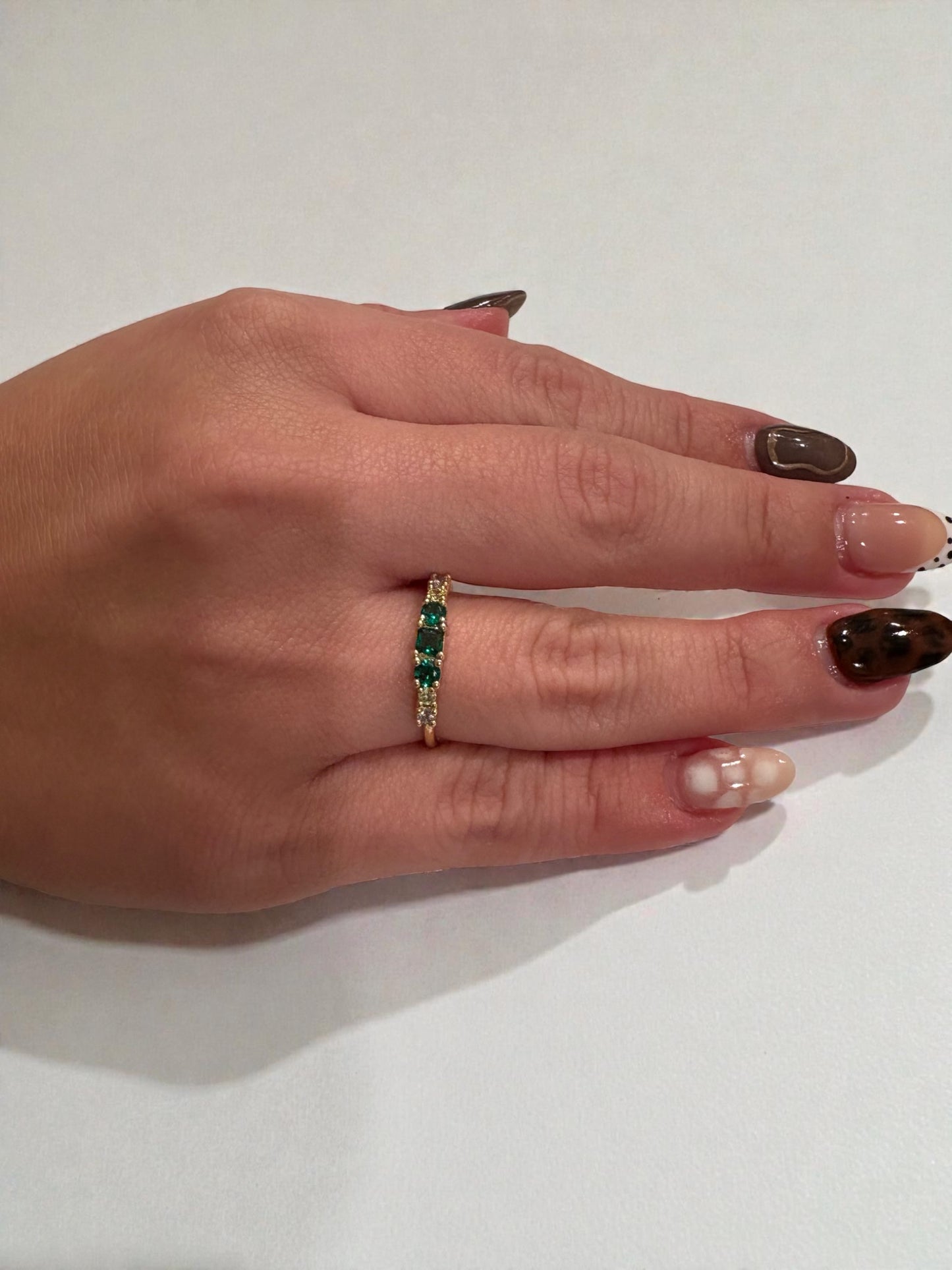 Emerald trio ring