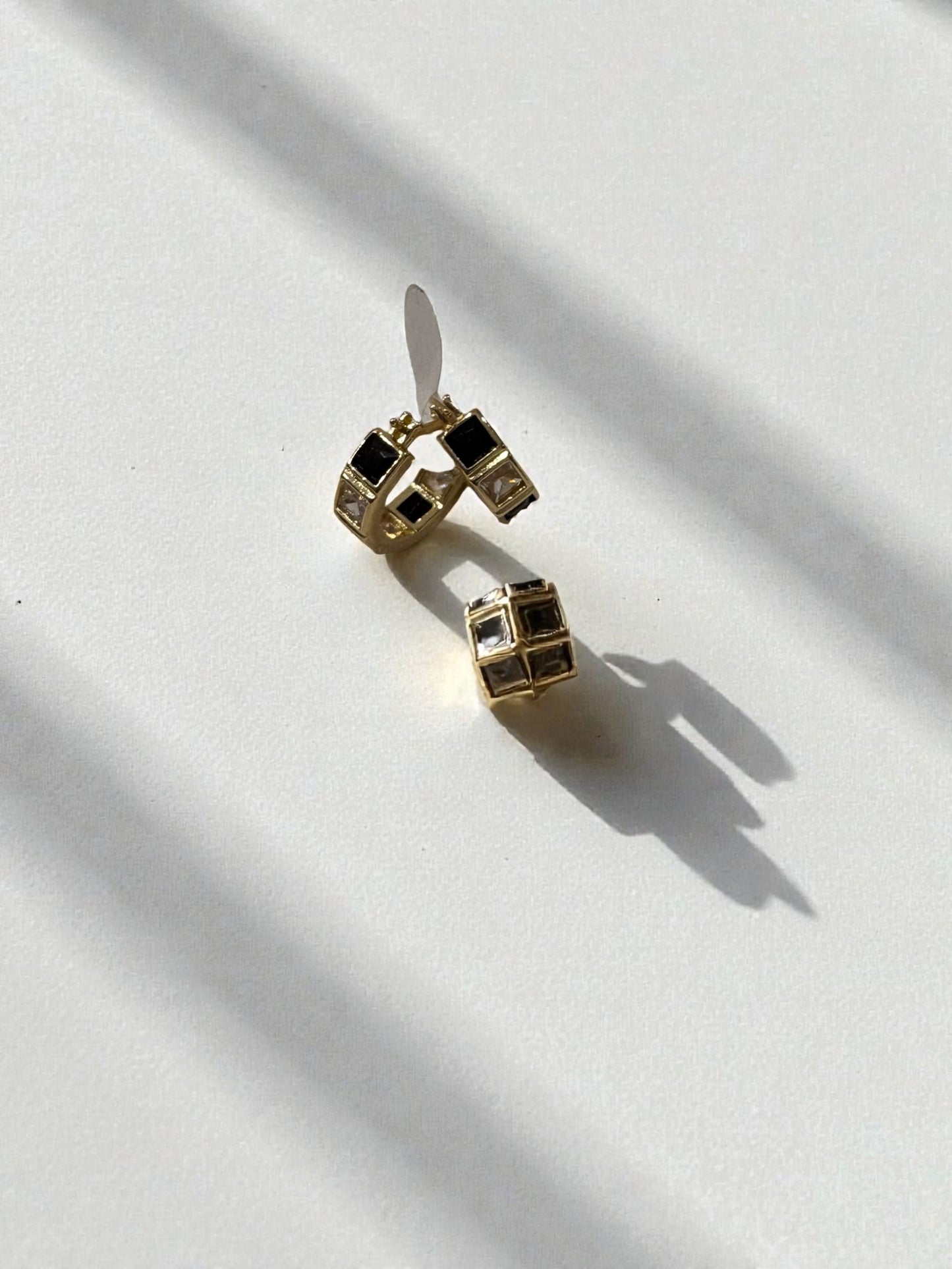 Luxe gold & black hoops