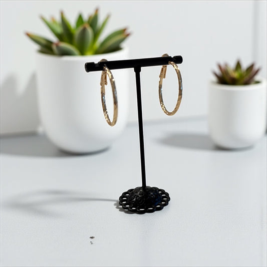 Rodhium hoops earrings