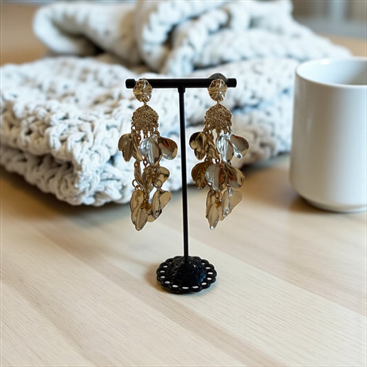 Gold waterfall drop earrings