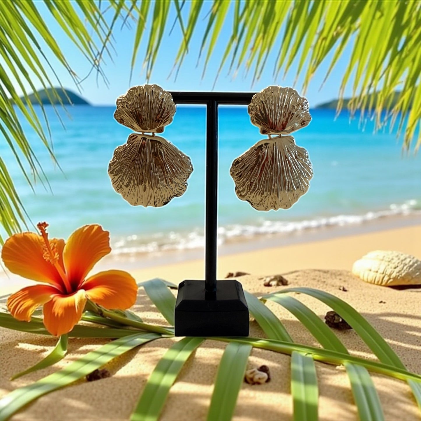 Sea shell drop earrings