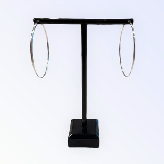 Rhodium hoop earrings