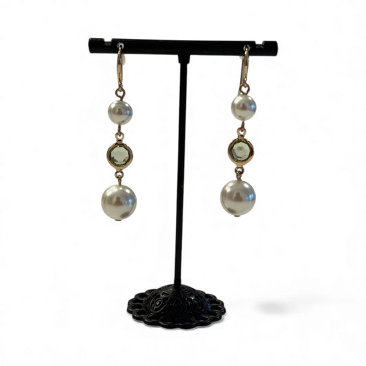 Triple pearl drop earrings