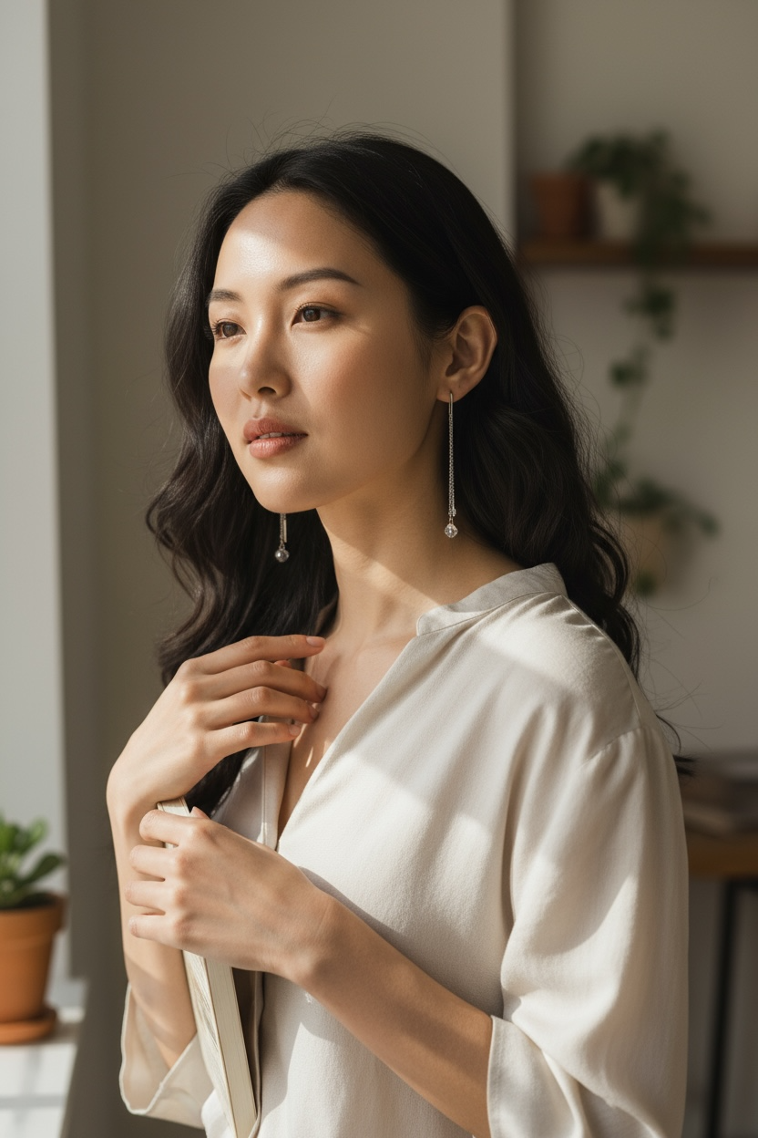 Crystal charm drop earrings