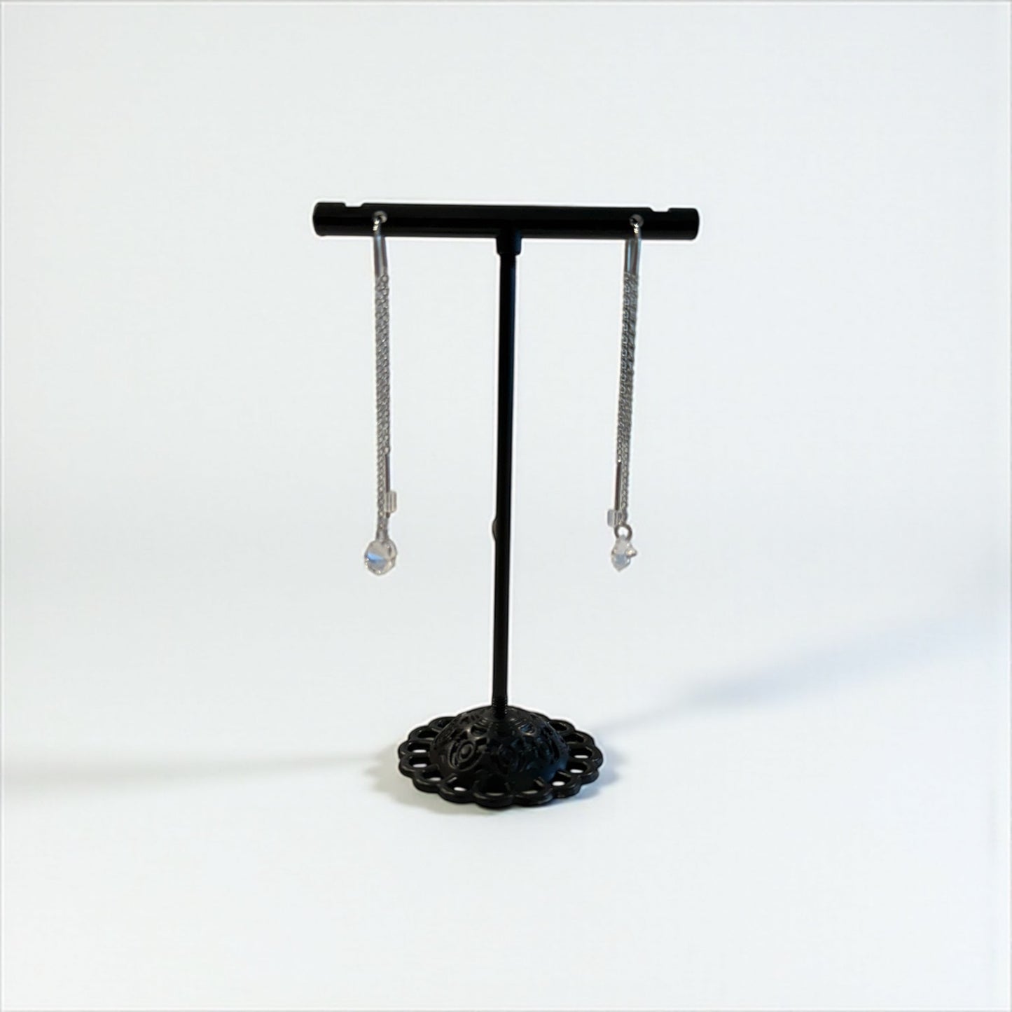 Crystal charm drop earrings