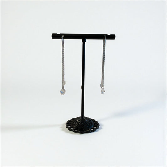 Crystal charm drop earrings