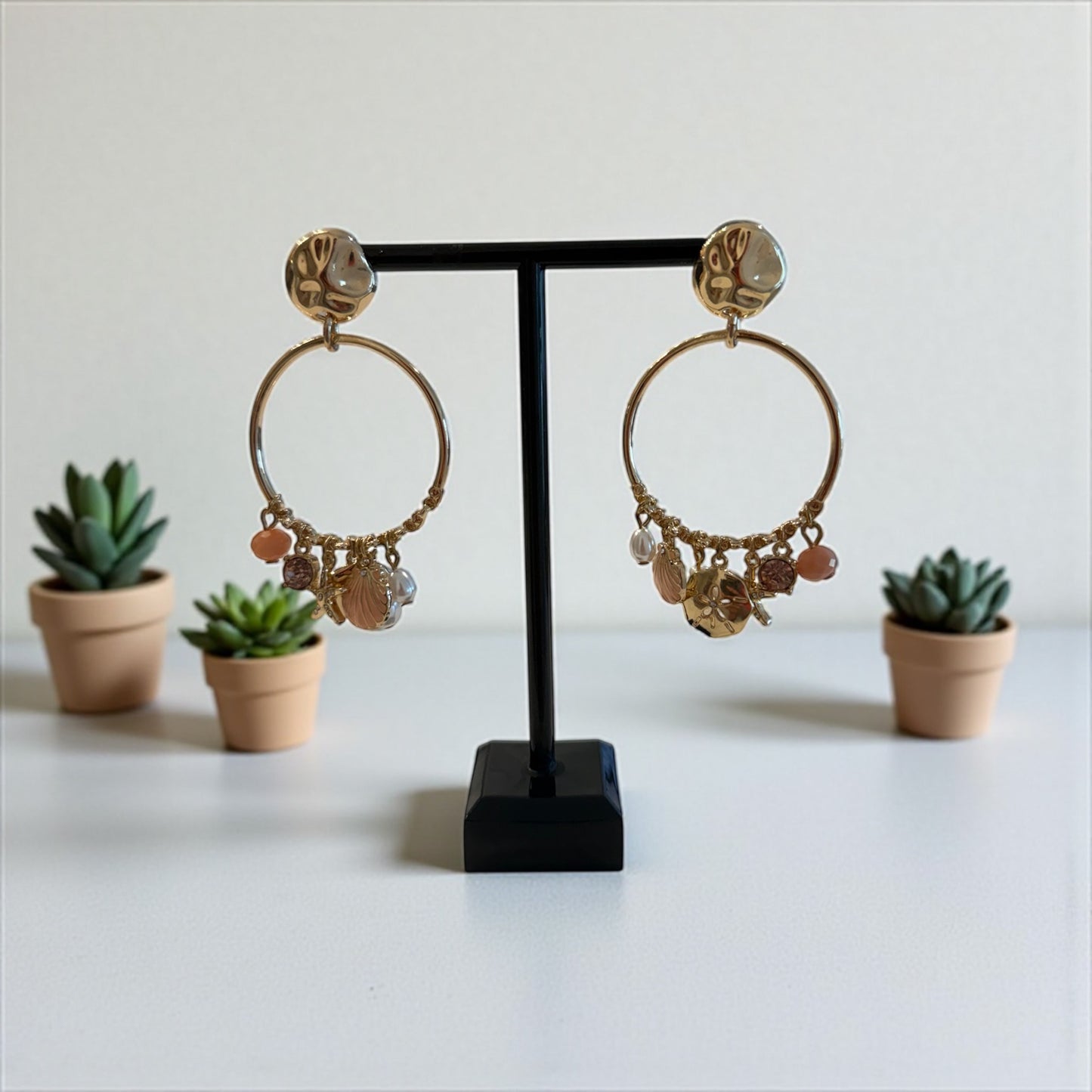 Shiny Dawn drop earrings