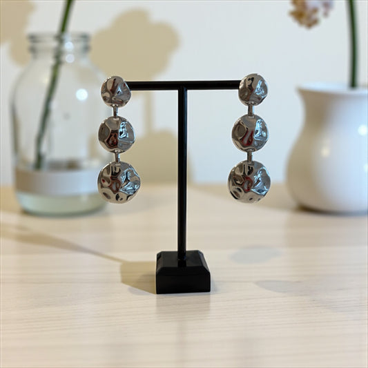 Triple charm drop earrings