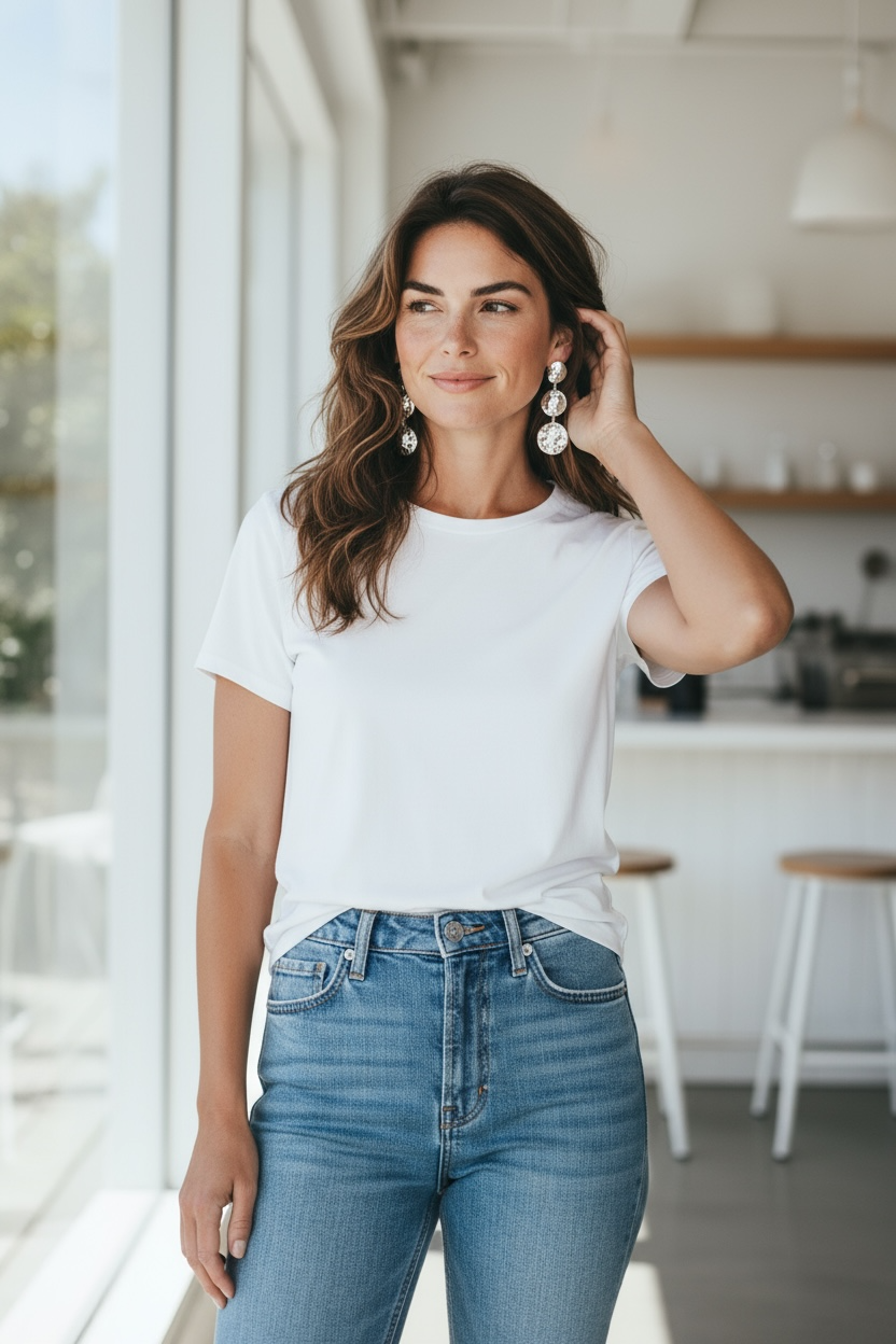 Triple charm drop earrings