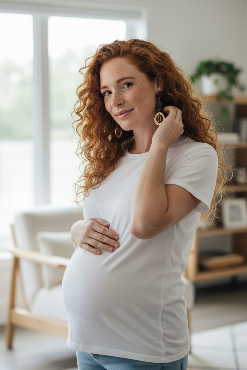 Gold coral drop earrings