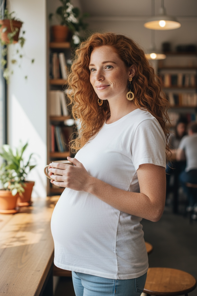 Gold coral drop earrings