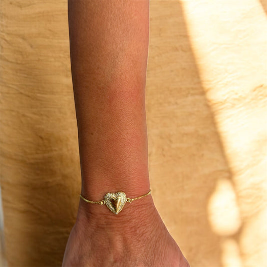 Zircon heart bracelet