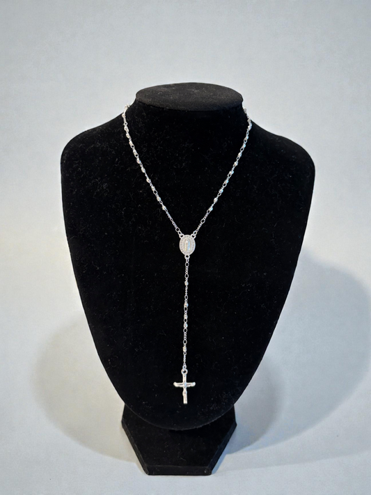 silver rosary necklace