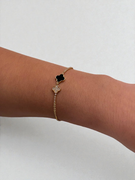 Two tone clover bracelet
