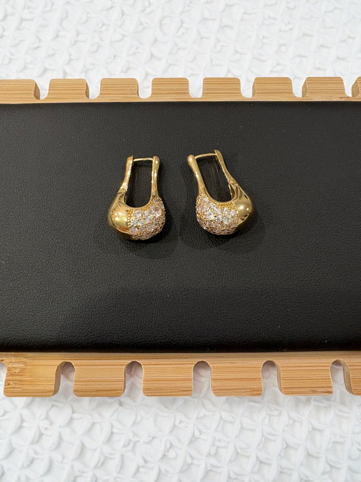 Luxe golden bag earrings