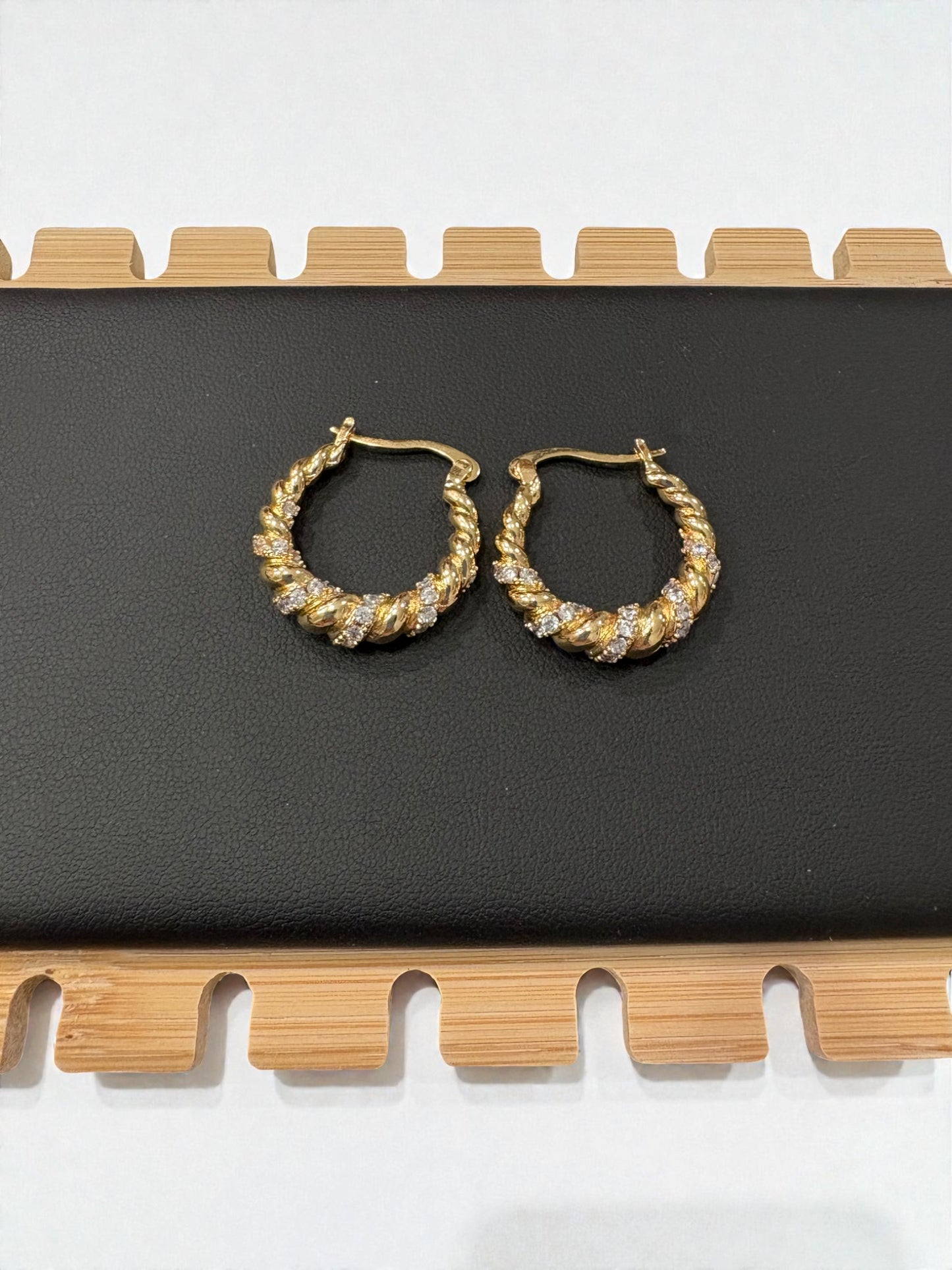 Braided zircon hoops