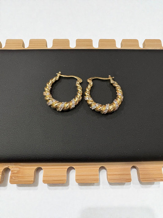 Braided zircon hoops