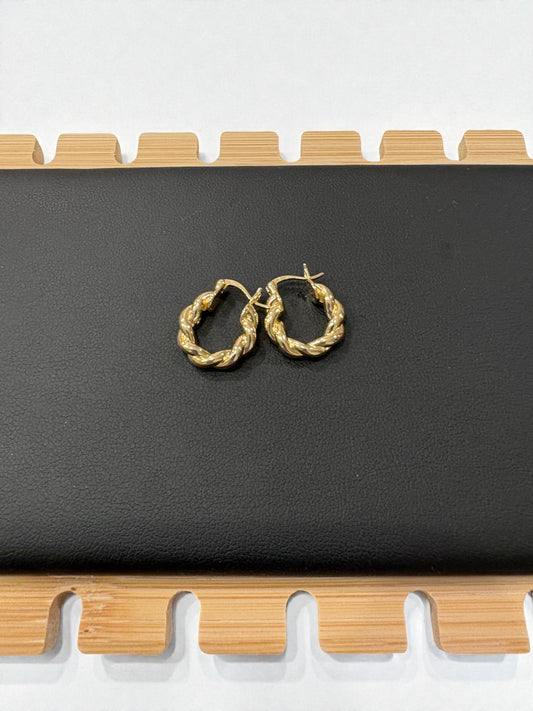 Refined braided mini hoops
