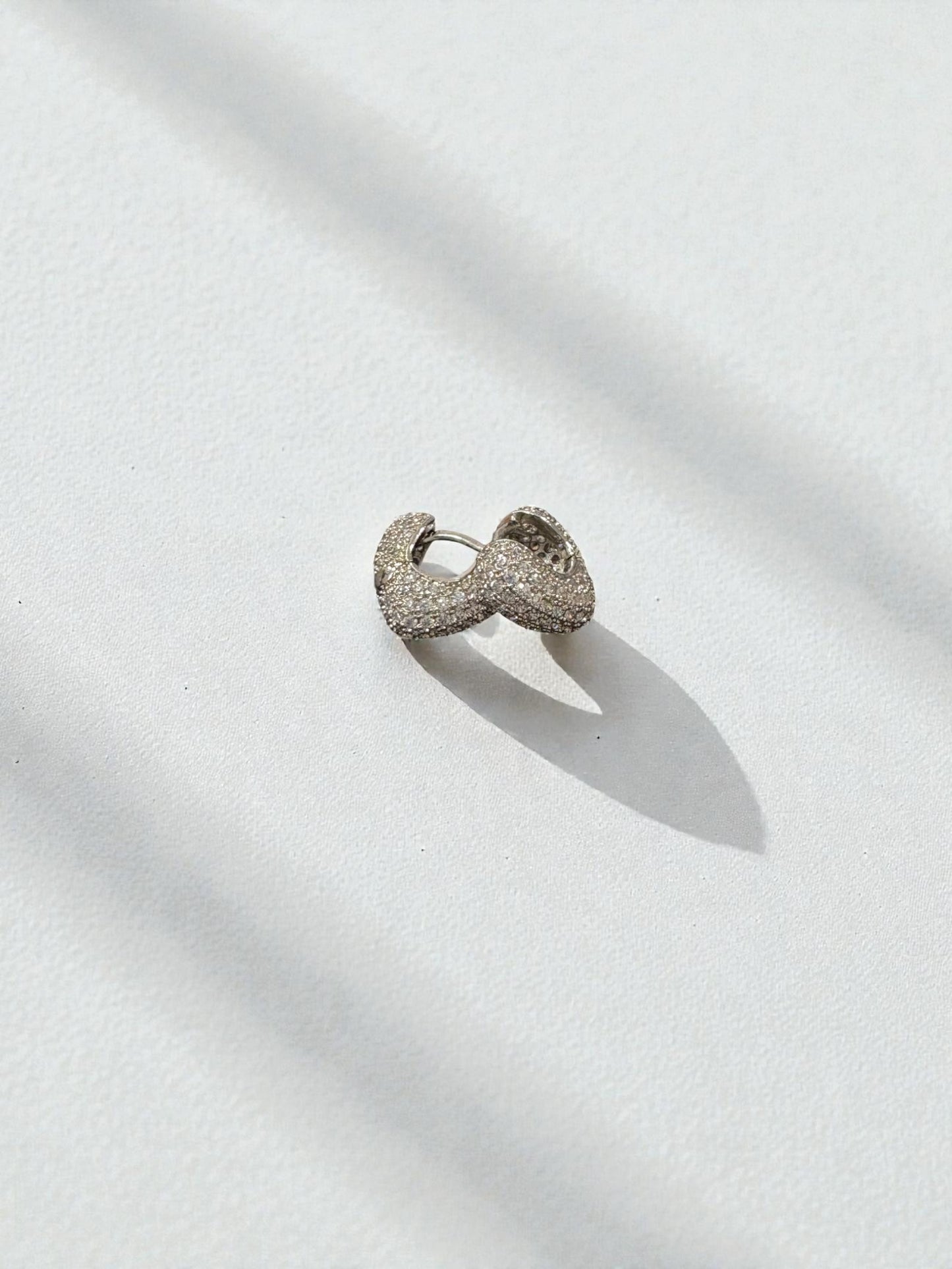 Luxe silver heart earrings