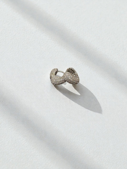 Luxe silver heart earrings