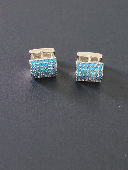 Luxe blue handbag earrings